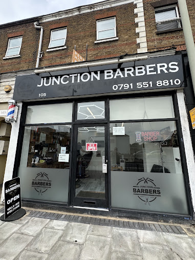 Junction Barbers shopfront on St Albans Road, Watford